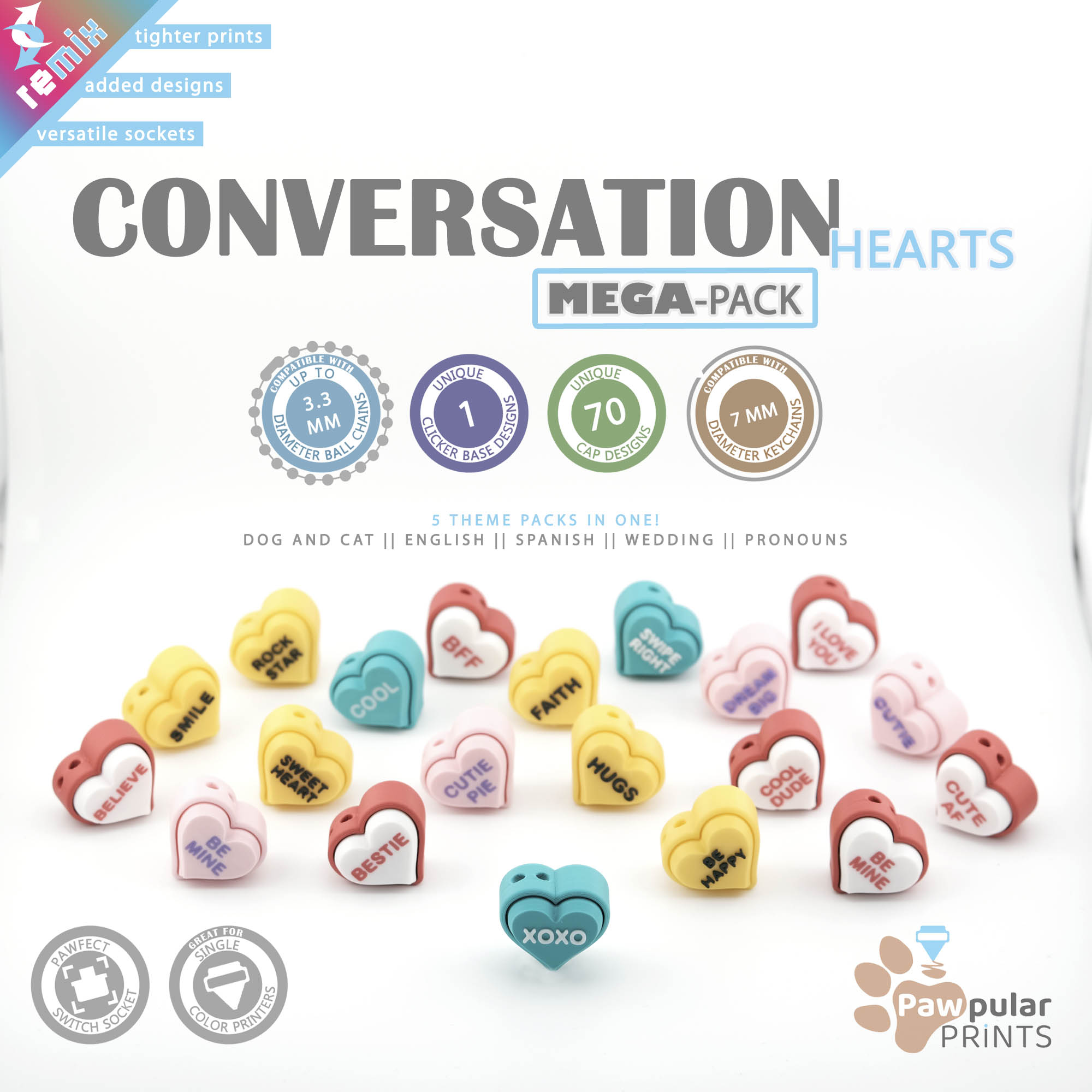 Conversation Heart Remix MEGA-Pack, Fidget Keychain [Private Use Only] ❤️?